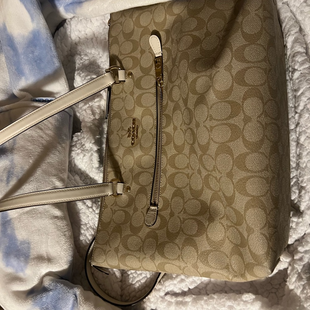 Coach Beige Signature Tote Bag